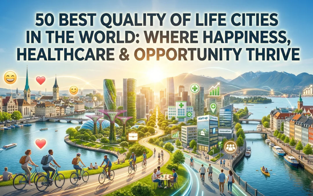 50 cities with the best quality of life in the World: Where Happiness, Healthcare & Opportunity Thrive